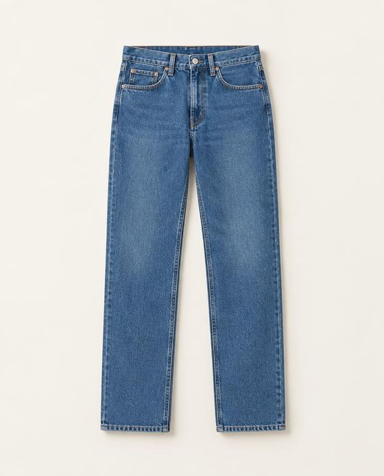 Blaue Straight-Jeans
