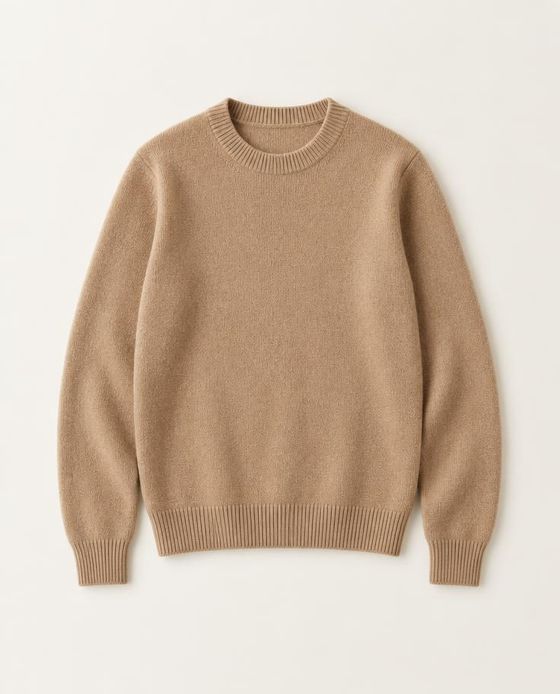 Camelfarbener Strickpullover